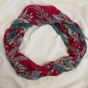Floral Red and Green Headscarf